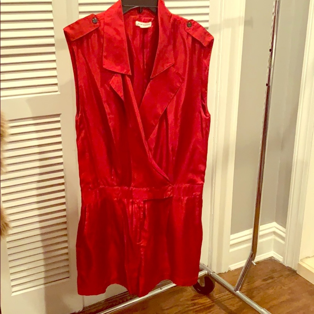 Red sleeveless romper